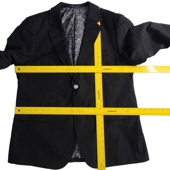 Alan Flusser Polyester Black Suit Jacket Sport Coat Men's 42S Preppy 2400 - Picture 6 of 13